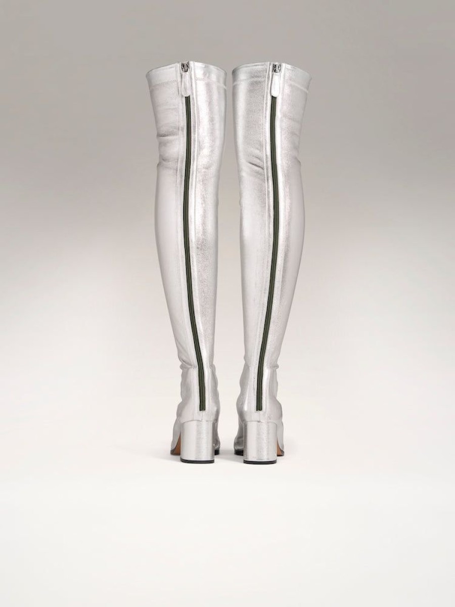 Novelties Nomasei | Whisper - Over The Knee Boots Silver