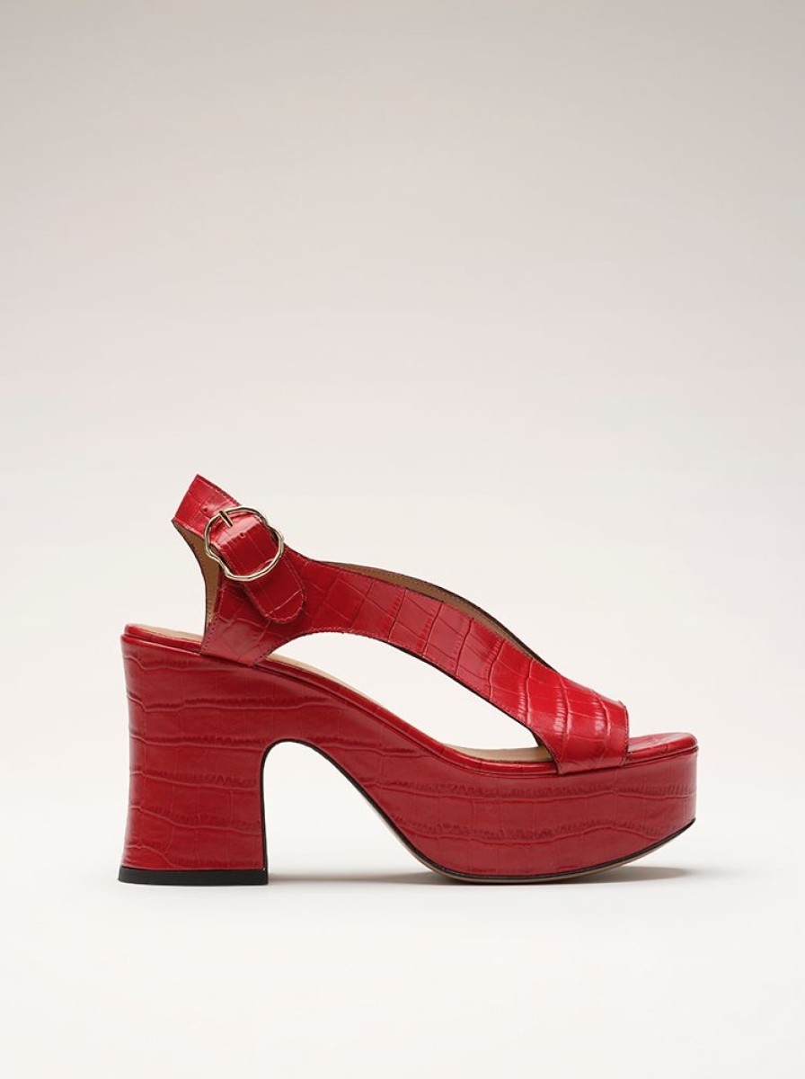 Shoes Nomasei | Taxi - Sandals - Embossed Red