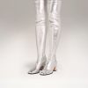 Party Shoes Nomasei | Whisper - Over The Knee Boots Silver