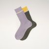 Shoes Nomasei | Socks - Pack Of 2 - Lilac / Khaki