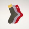 Socks Nomasei | Socks - Pack Of 3 - Lilac / Khaki / Red