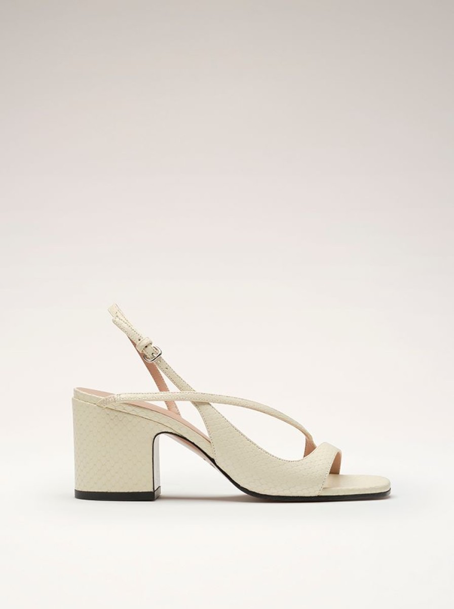 Shoes Nomasei | Venus - Sandals - Embossed White Pompeii Pompeii White