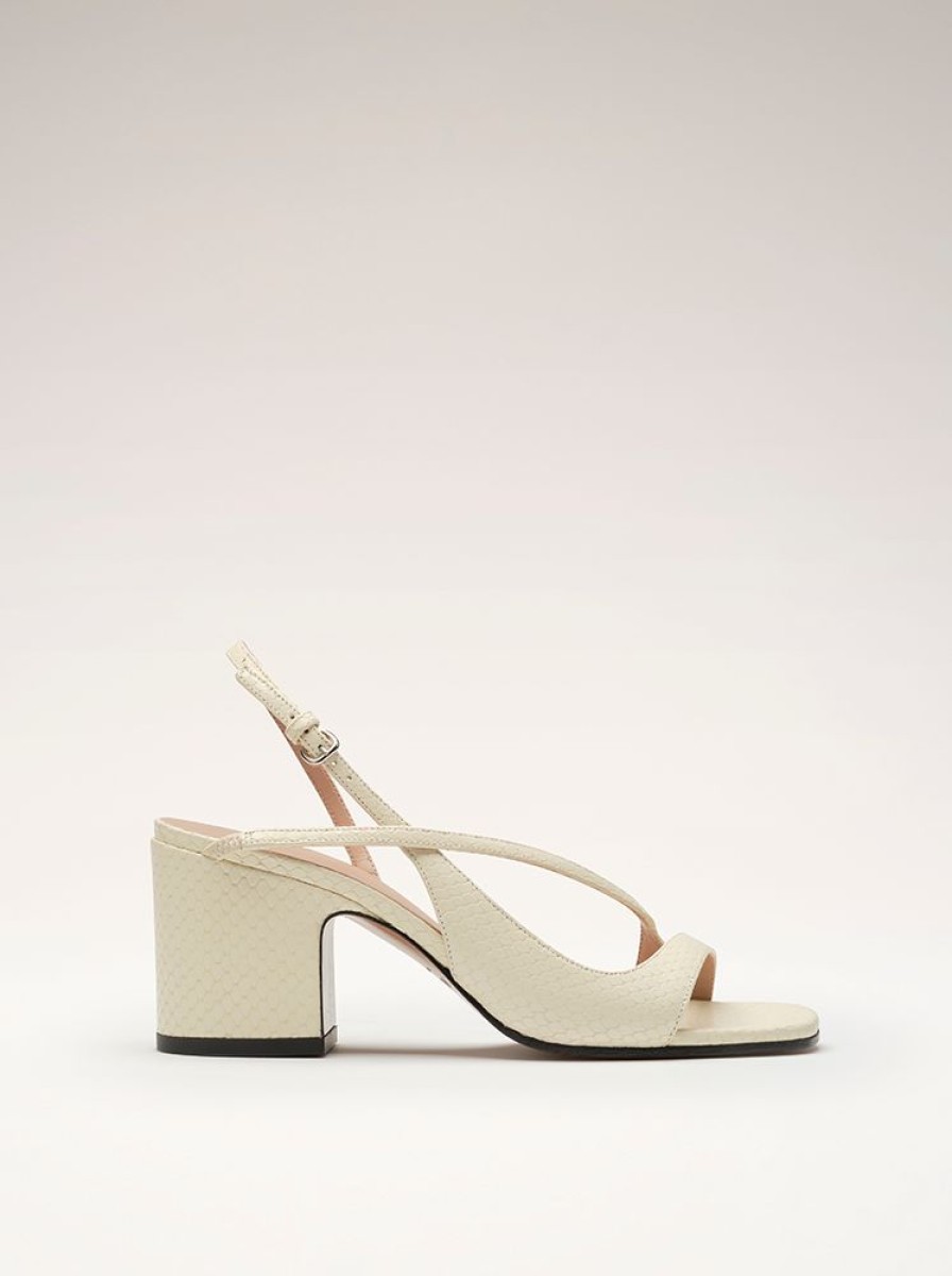 Sandals And Mules Nomasei | Venus - Sandals - Embossed White Pompeii Pompeii White