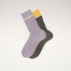 Socks Nomasei | Socks - Pack Of 2 - Lilac / Khaki