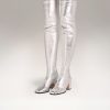 Stretchline Nomasei | Whisper - Over The Knee Boots Silver