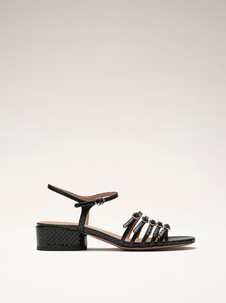 Sandals And Mules Nomasei | Belle De Jour - Sandals - Embossed Black