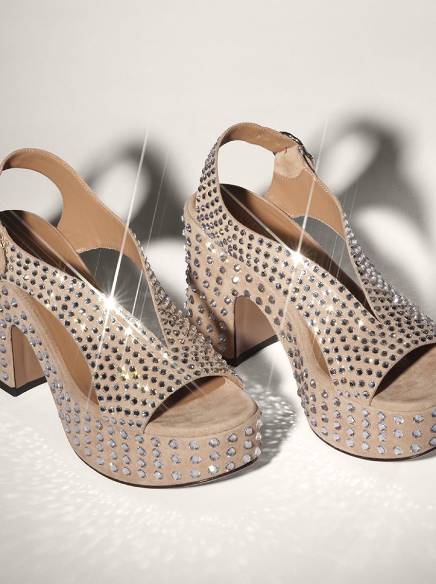 Party Shoes Nomasei | Taxi - Sandals - Nude Crystal