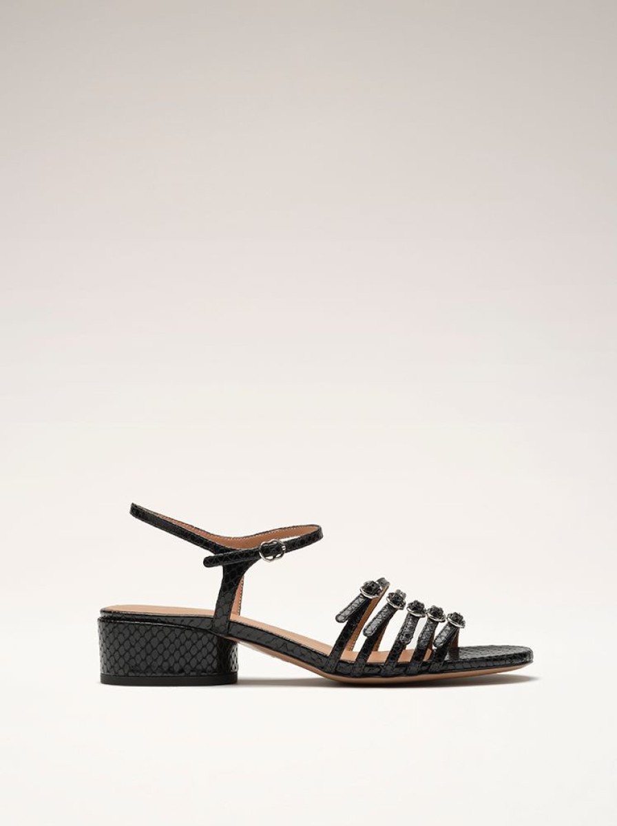 Shoes Nomasei | Belle De Jour - Sandals - Embossed Black