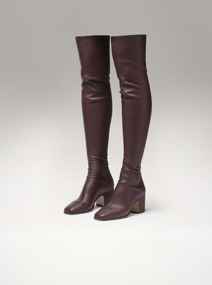 Boots And Ankle Boots Nomasei | Whisper - Over The Knee Boots Burgundy